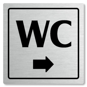 WC vpravo, 80x80mm, stříbrná, Arizona